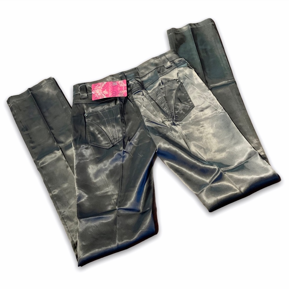 Modiva Grey Satin Silky Pants - Picture 7 of 7